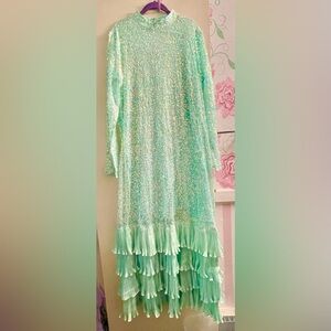 Anthropologie BHANUNI BY JYOTI Sequin Siren Maxi Dress  SIZE 1X Great Condition